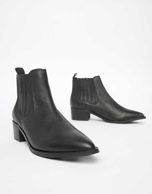 Selected femme leather pointed chelsea boots