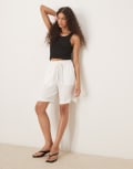 [Selected] Selected Femme linen shorts in white XL Snow White