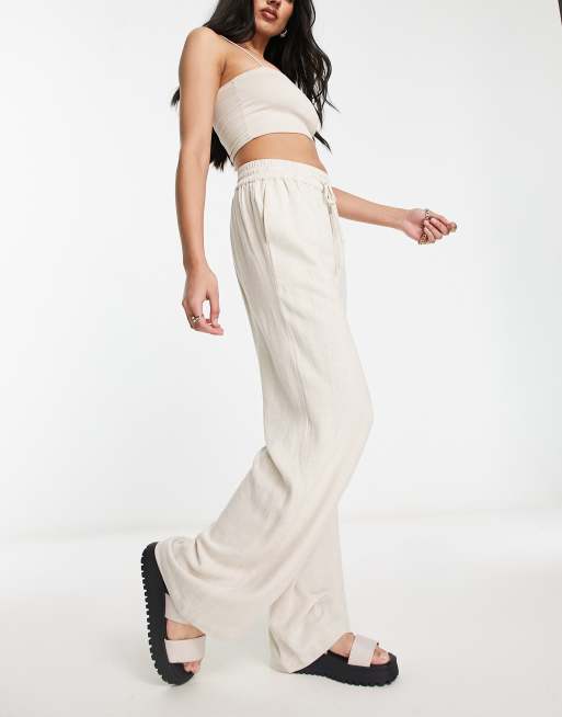 Pantalon Sarouel Femme RELAX  Cotton linen pants, Cropped pants, Printed  trousers