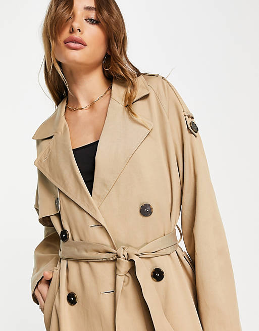 Selected Femme Long Line Trench Coat In, A Line Trench Coat With Hood