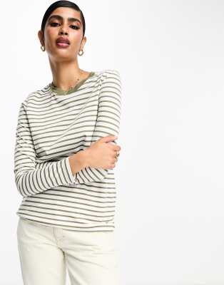 6804 Khaki Lace Detailed T-Shirt