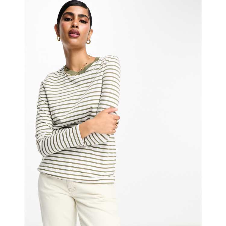 SELECTED FEMME Slfessential Ls Striped Boxy Tee Noos