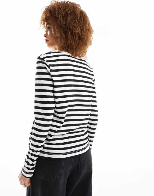 Selected Femme long sleeve t shirt in stripe ASOS