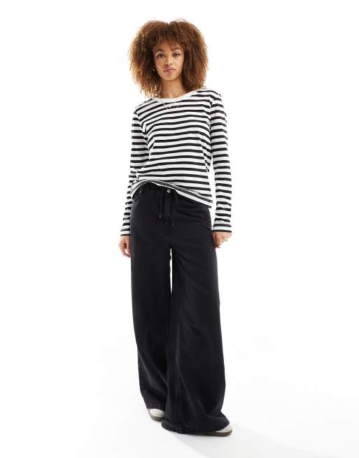 Selected Femme long sleeve t-shirt in stripe