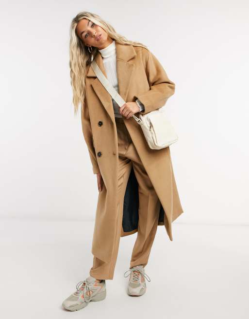 manteau femme cintré camel