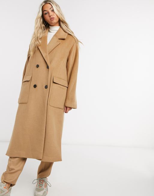 Manteau long discount laine camel femme