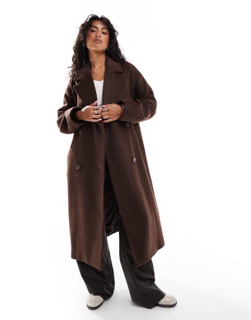 Selected Femme Manteau en laine Marron