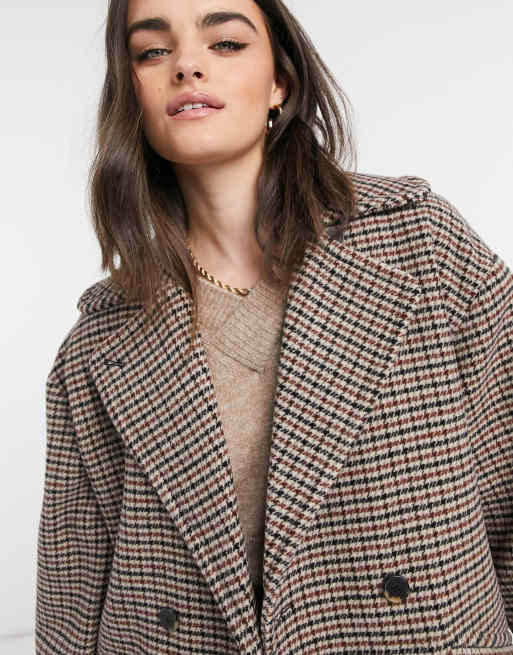 manteau laine femme à carreaux