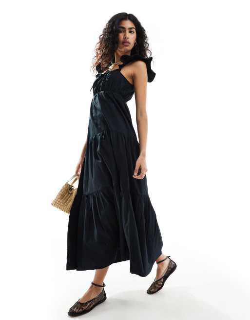 Selected Femme maxi dress in black ASOS