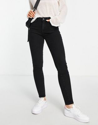 Selected Femme Mid Rise Jeans In Black