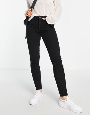 Selected Femme mid rise jeans in black - ASOS Price Checker