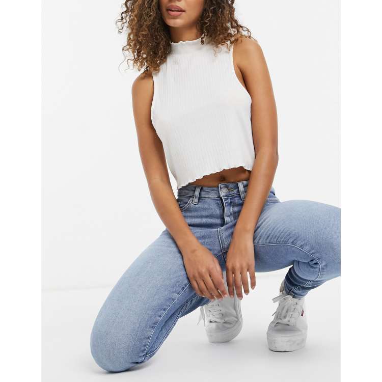 ClassicfuncenterShops Selected Femme mid rise skinny jeans in light blue wash Dri FIT Swoosh Run Running Shorts