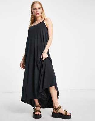 Selected Femme - Midi cami-jurk in zwart