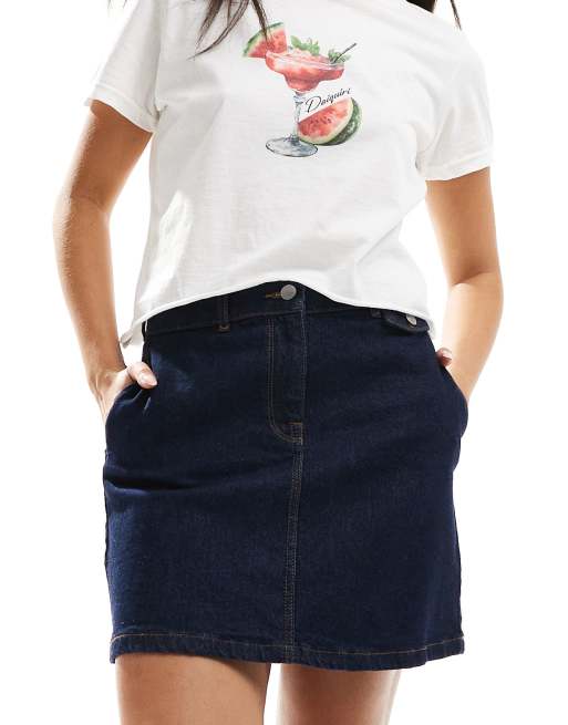 Selected Femme - Mini-jupe en jean - Bleu foncé