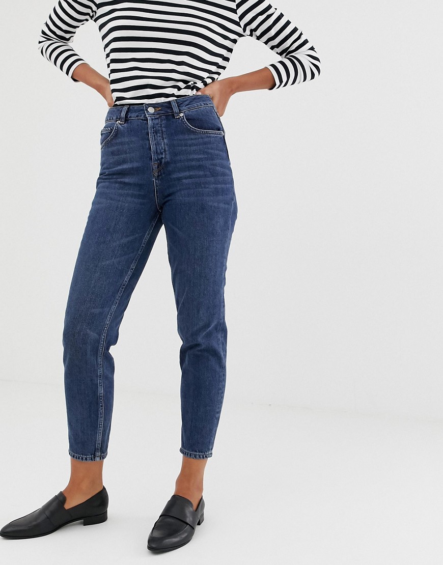 selected -  Femme – Mom-Jeans-Marineblau