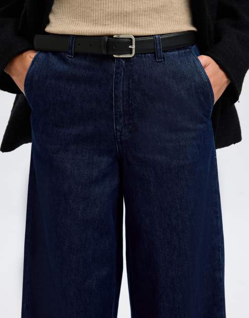 Selected Femme – Mörkblå jeans med hög midja , 5 av 6