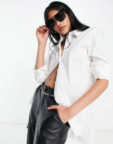 Selected Femme - Overhemd met zijrits in wit - view 1
