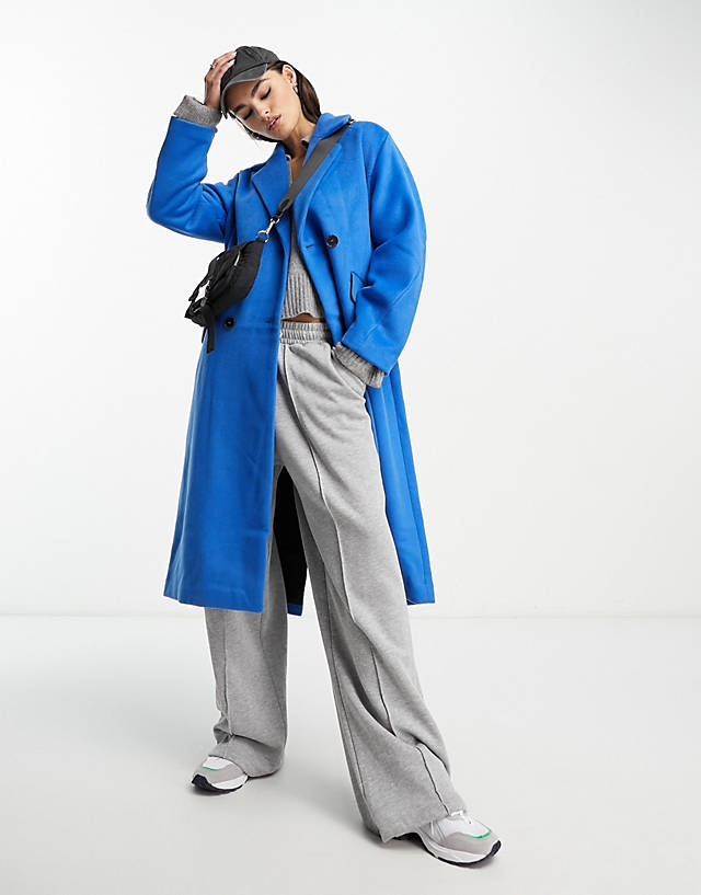 Selected - femme oversized formal coat in blue
