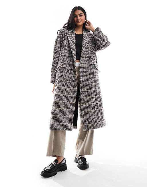 Checked oversized coat hotsell