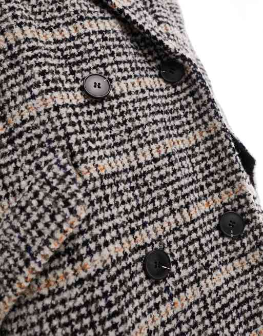 Checked coat womens best sale