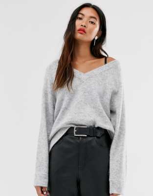 oversized v neck sweater
