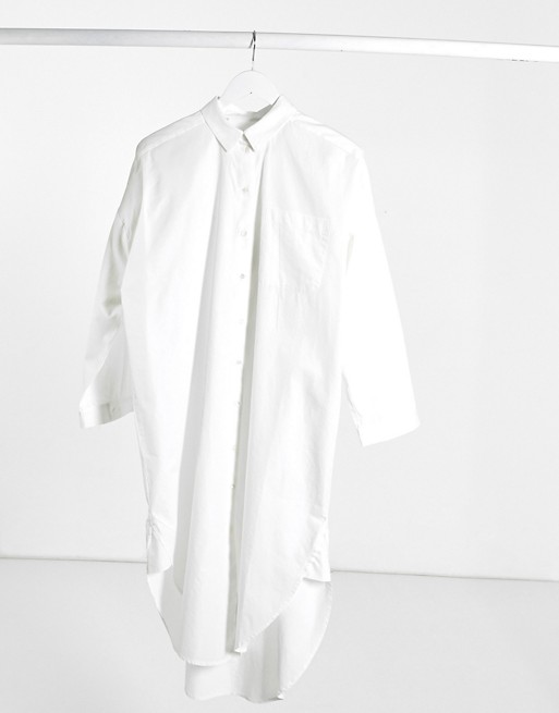 Selected Femme oversized shirt in white