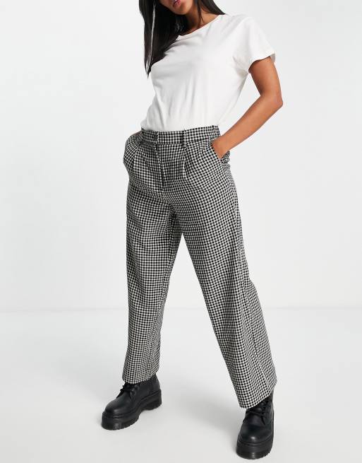 Pantalon femme a outlet carreaux noir et blanc