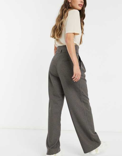 Pantalon carreaux large online femme