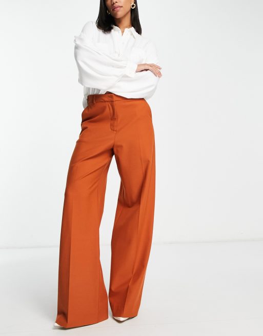 Selected Femme Pantalon large Rouille ASOS