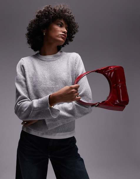Selected Femme - Pull en maille à col ras de cou - Gris - view 1