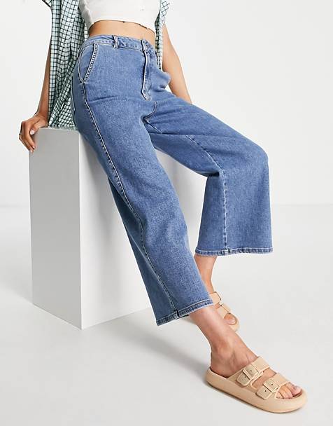Asos Femme Vêtements Pantalons & Jeans Jeans Baggy & Large délavé Jean ample à taille haute 