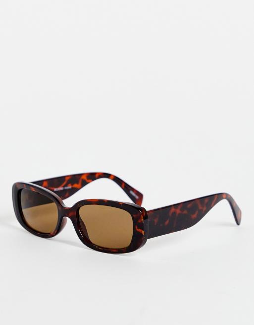 Selected Femme rectangle tortoiseshell sunglasses