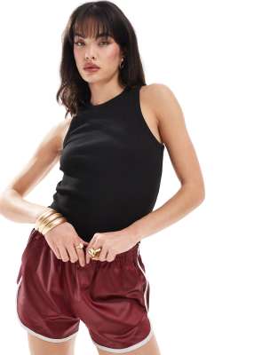 Selected Selected Femme ribbed vest in black