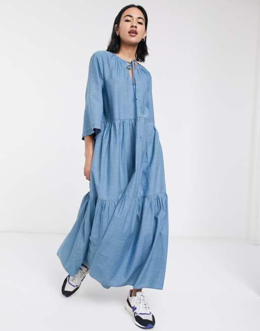 Robe chambray femme hot sale
