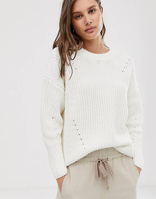Selected Femme round neck ribbed sweater