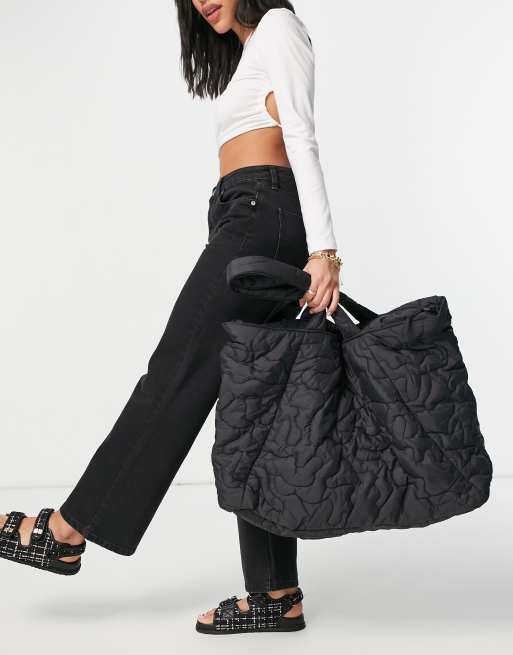 Selected Femme Sac matelass oversize Noir