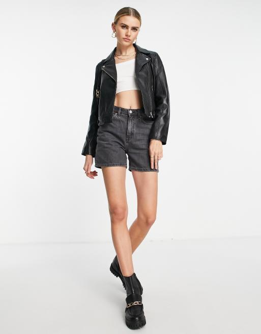 Selected Femme – Schwarze Lederjacke, 4 von 4