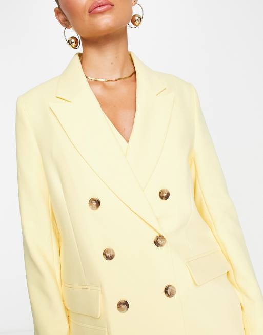 Selected Femme - Skræddersyet habitblazer i pastelgul, 4 af 4