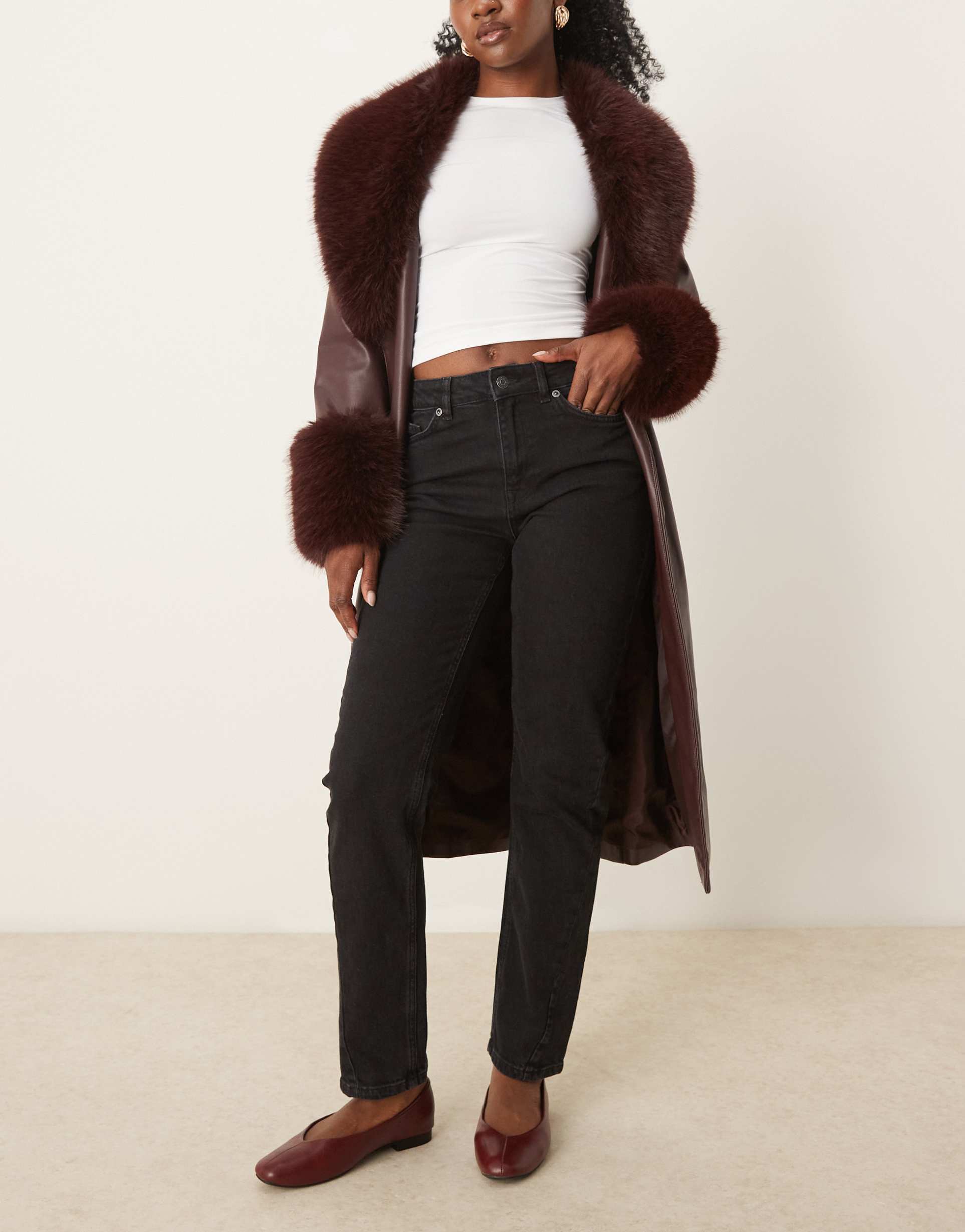 selected femme slim jeans with asymmetric detail in black