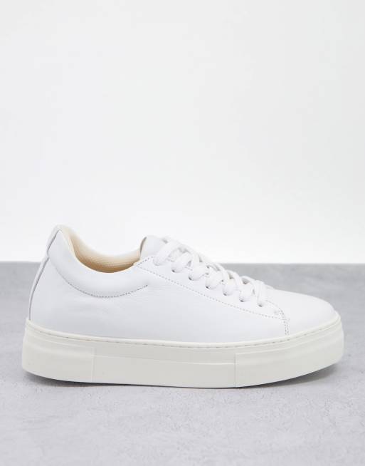 Selected Femme - Sneakers alte in pelle bianche