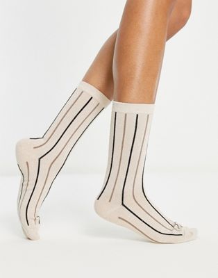 Selected Femme socks in mono print
