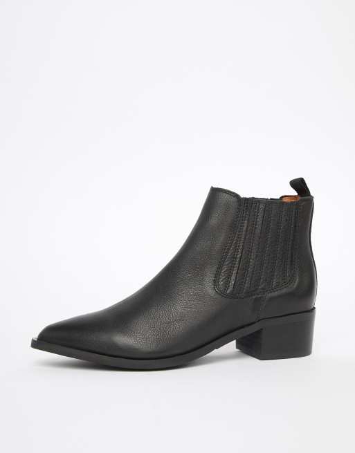 Selected Femme – Spitze Chelsea-Stiefel aus Leder, 2 von 4
