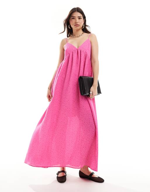 Pink structured maxi dress sales