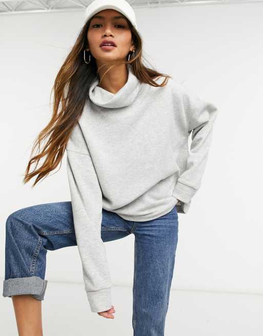 Selected Femme Sweat col montant Gris