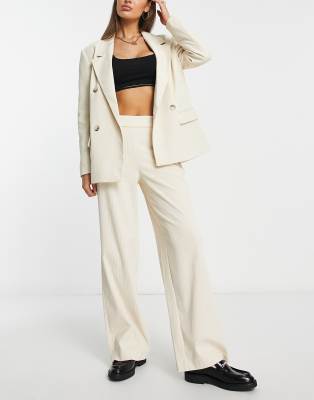 Selected Femme tailored cord suit trousers in winter white