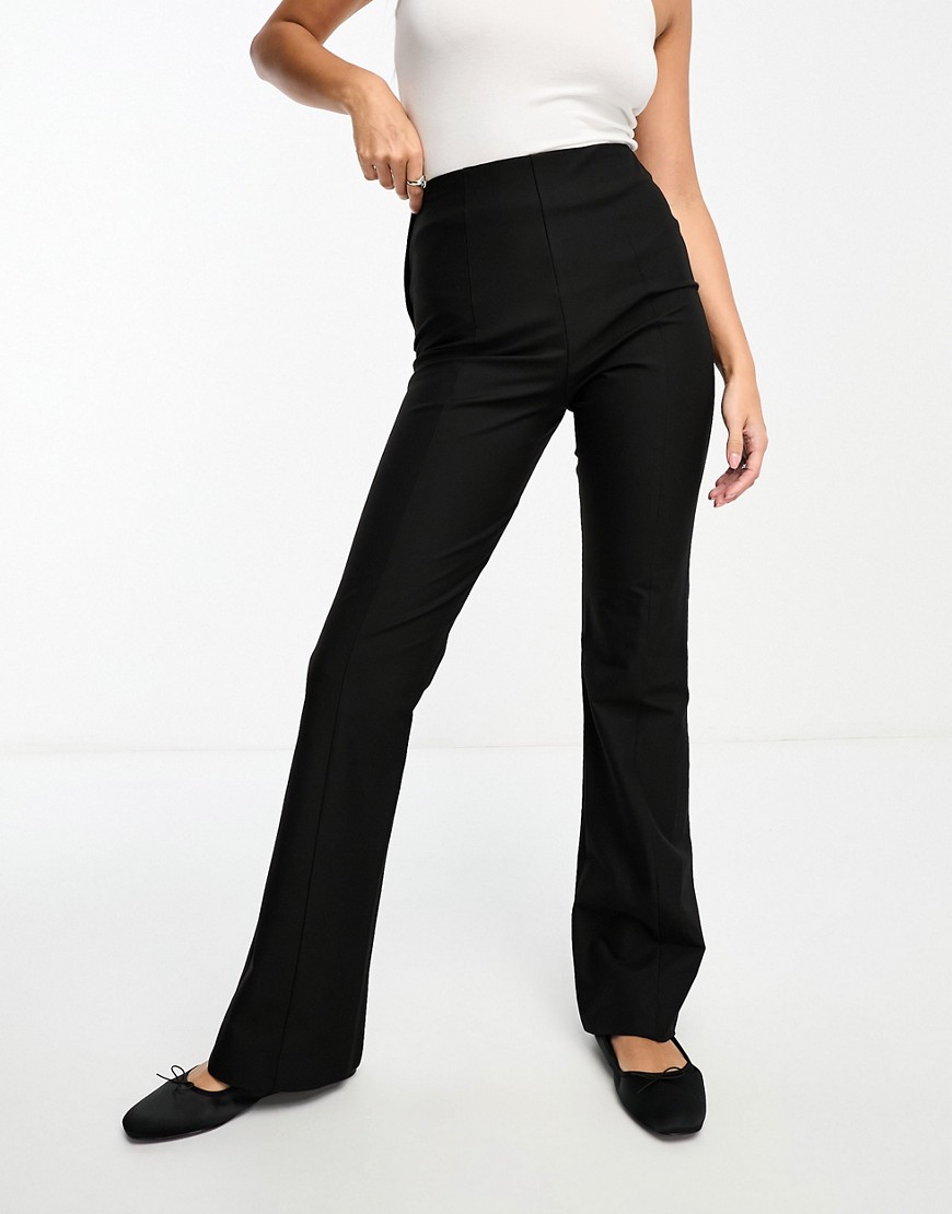 Femme tailored flare pants in black