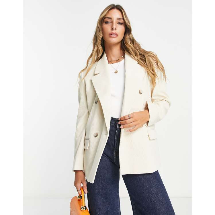 Winter white wool blazer top