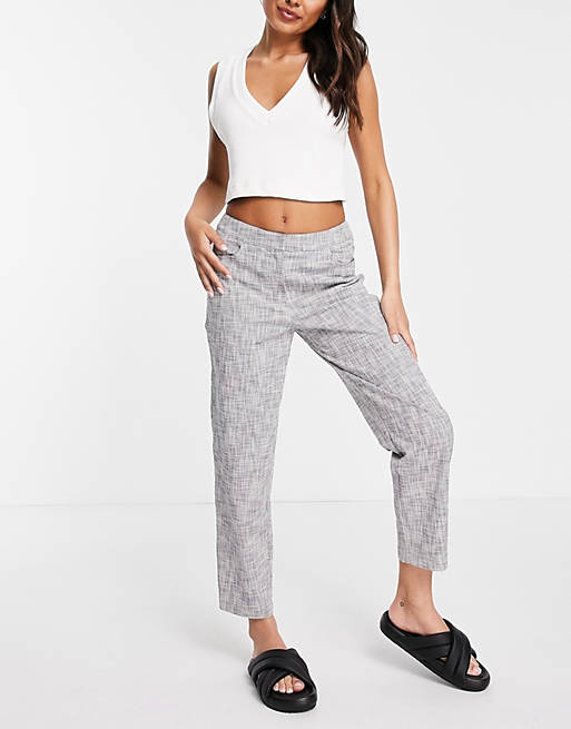 Selected Femme tailored straight leg trousers in grey