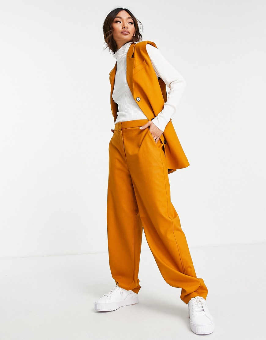Selected Femme tailored suit waistcoat co-ord in orange - ORANGE
