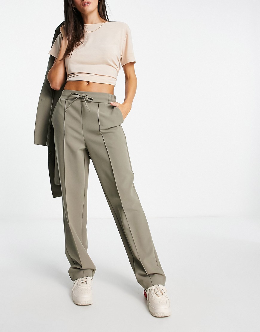 Selected Femme tailored trouser co-ord in stone-Neutral